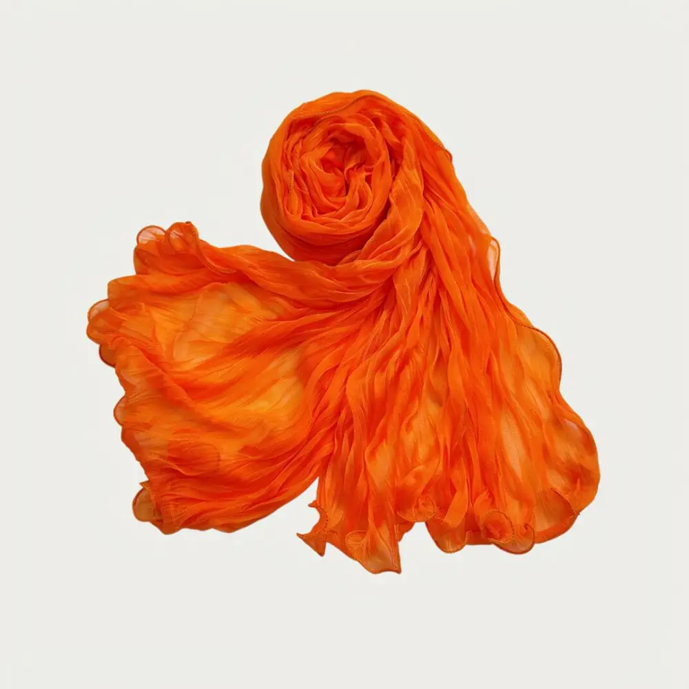 Summer Shiny Bubble Crepe Scarf Women Lightweight Breathable Long Shawl Fashion Commuter Hijab Elegant Head Wrap Accessories
