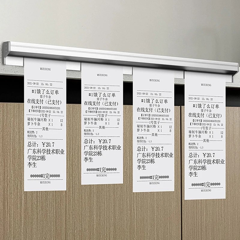 Kitchen Tool 20/30/40/50cm Ticket Tab Bill Receipt Hanging Rack Bar Kitchen Order Document Holder Ticket Paper Clip Organizer