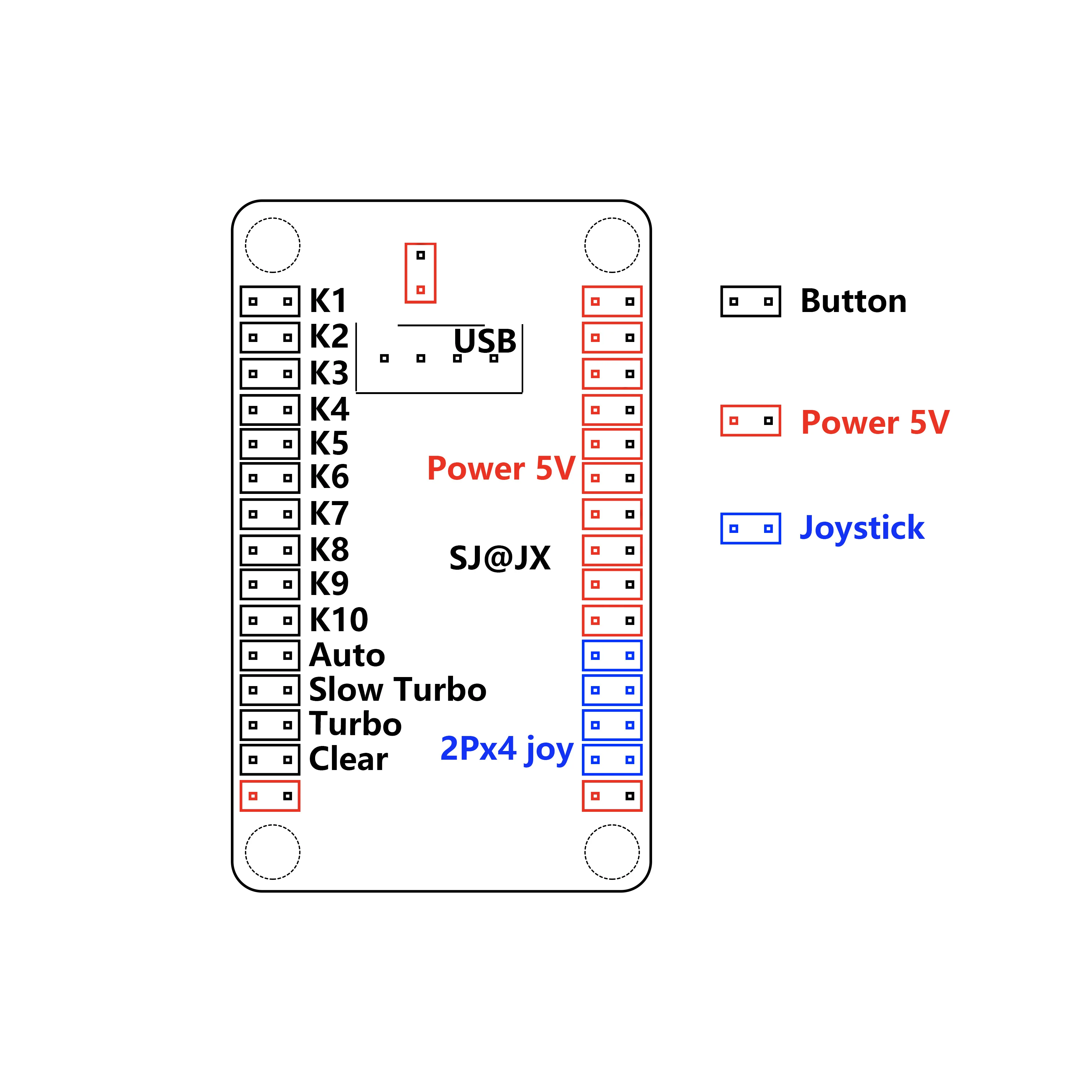 SJ@JX Arcade Game USB Encoder Power Zero Delay Gamepad Controller DIY Kit 13x Button 4x Joystick Cable for PC MAME Raspberry Pi