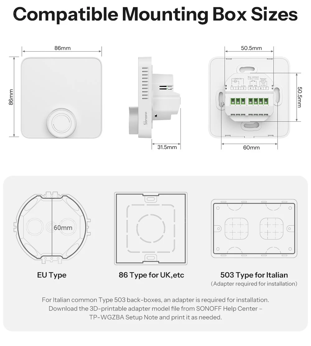 SONOFF Zigbee Smart Thermostat für Heizkessel und Fußbodenheizung TP-WGZBA Matter App-Steuerung Intelligenter Zeitplan Alexa Google Home – Detail 16