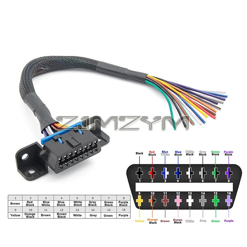 30cm DIY 16pin OBD Extension Cable Female Connectors Automotive Car Diagnostic Auto Tool