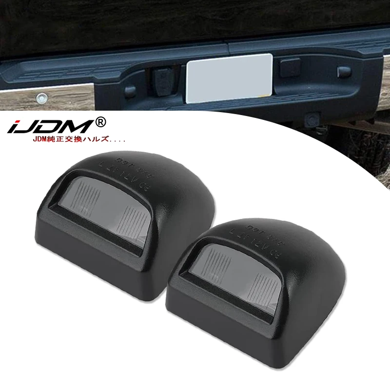 2 luces LED para matrícula con carcasa negra para Silverado, Sierra, Avalanche, Suburban, Escalade, Yukon, parachoques de camioneta