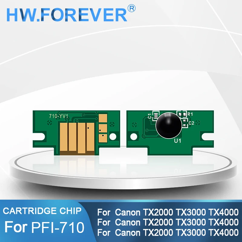 For Canon PFI-710 Permanent Cartridge Chip700ML For Canon imagePROGRAF TX2000  TX3000 TX4000 Printer Auto Reset Chips