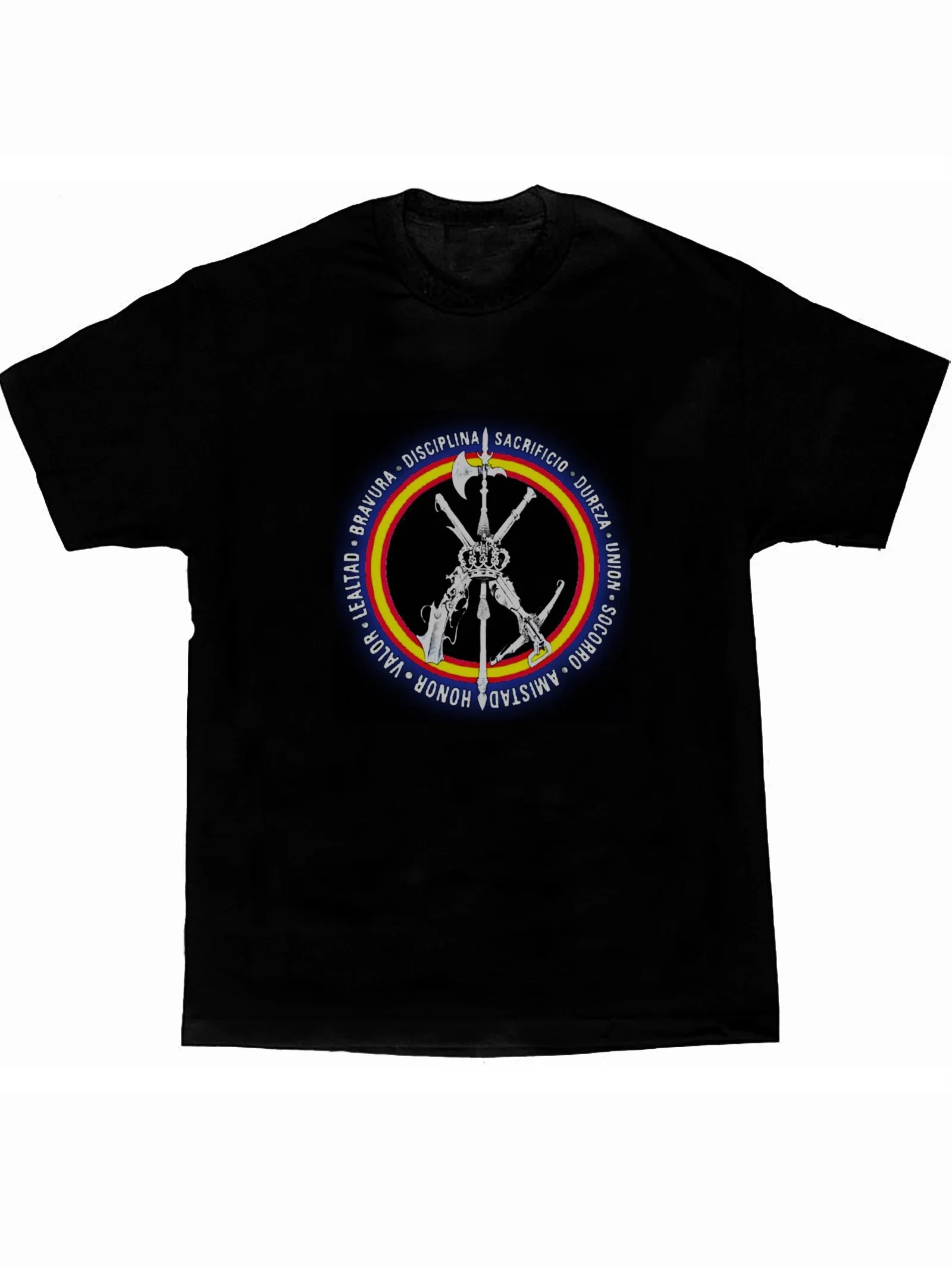 Spanish Legion Badge Spain Flag Circular Ring Motto T-Shirt Short Sleeve Casual 100% Cotton O-Neck Summer Mens T-shirt