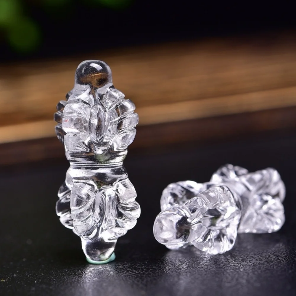 4個入り-27-12mm-クリアクォーツ-ヴァジュリーピースル-カービング-クリスタル-レイキヒーリング-ジュエリーペンダント-かわいいロックデコレーション-ギフト用