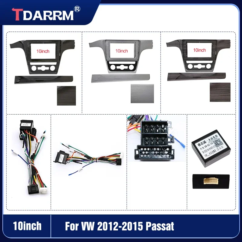 TDARRM Car Radio Fascia For VW 2012 2013 2014 2015 Passat B6 DVD Stereo Frame Plate Adapter Passat Canbus Box Decoder