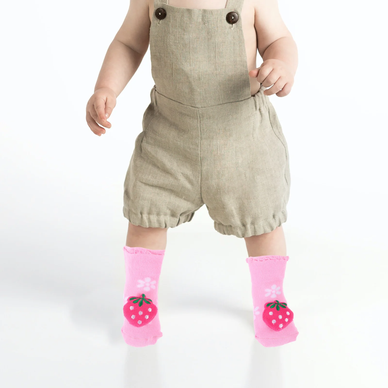 

Baby Non Skid Socks 0-9 Months Anti Slip Floor Socks Combed Cotton Warm Comfortable Durable for Indoor Outdoor Use