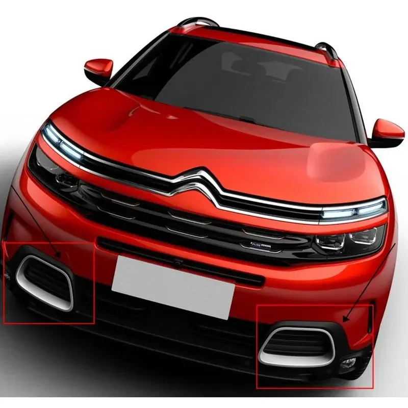 For Citroen C5 Aircross 2Pcs Car Front Bumper Decorative Frame Angel Eyes Refit 9817829477 9817829377