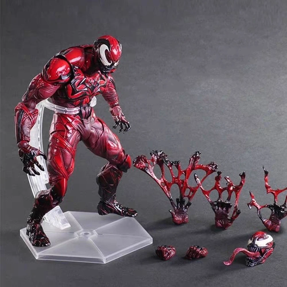 Play Arts PA Venom Anime Figure Marvel Movies Superhero Venom Deadpool Action Figure Model Collection Toys Christmas Doll Gifts