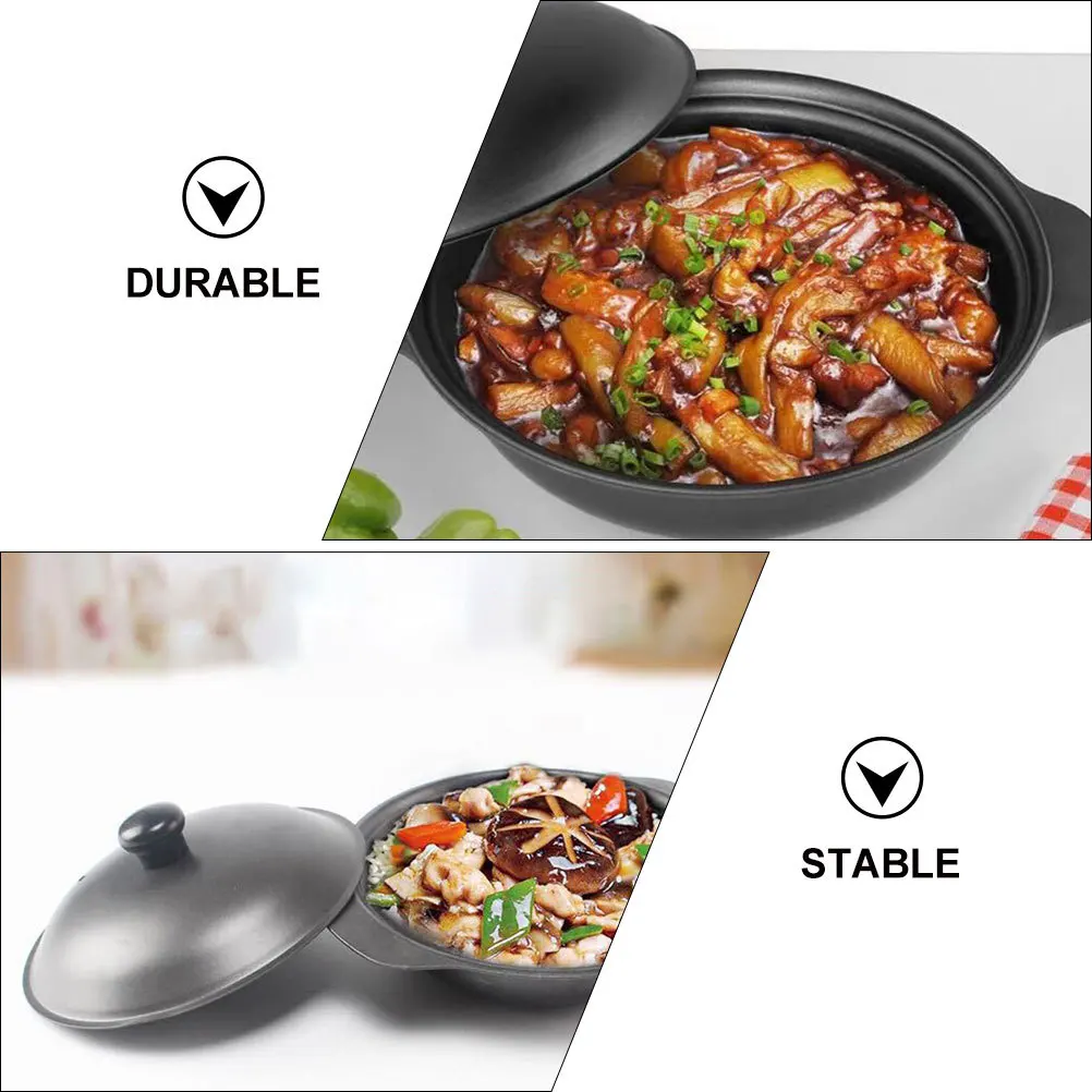

Iron Casserole Kitchen Stew Pot Nonstick Cooking Pot Double Handle Braised Soup Home Cooking Cookware Iron Casserole