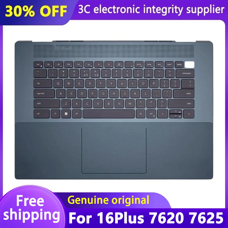 

New US Keyboard For 16Plus 7620 7625 Laptop Palmrest Upper Cover Top Case Cover with Backlit Keyboard Replacement Blue 0RYX3M