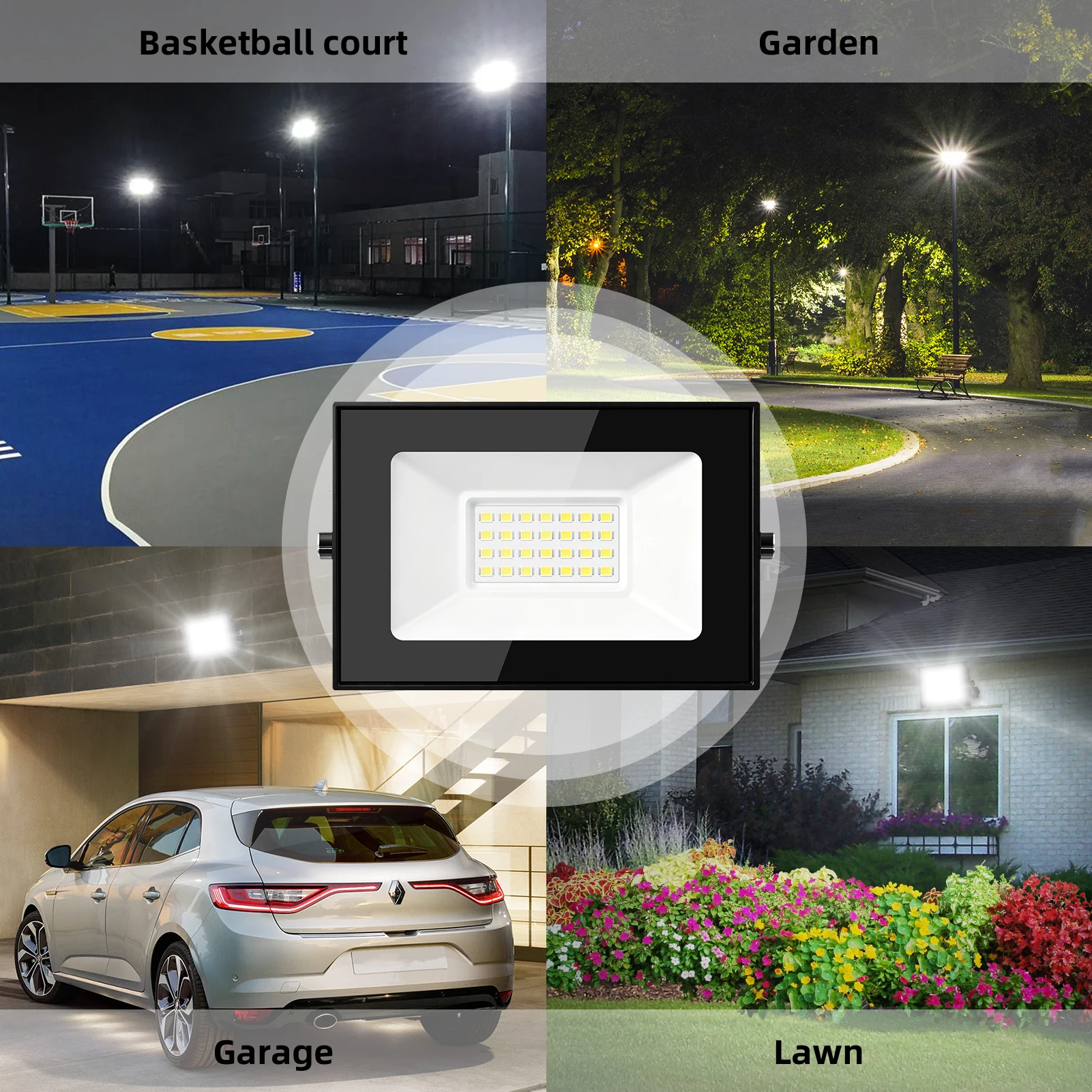 20W/30W/100W LED Flood Light Outdoor Super Bright Floodlight Outside Work Light with Plug, 6500K Daylight White LED Flood Light Outdoor Cable Length 5ft IP66 Waterproof Outdoor Flood Light 8