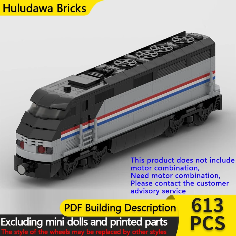 

City Car Model MOC Building Bricks F59PHI Passenger Locomotive Modular Technology Gifts Holiday Assemble Children Toys Suit