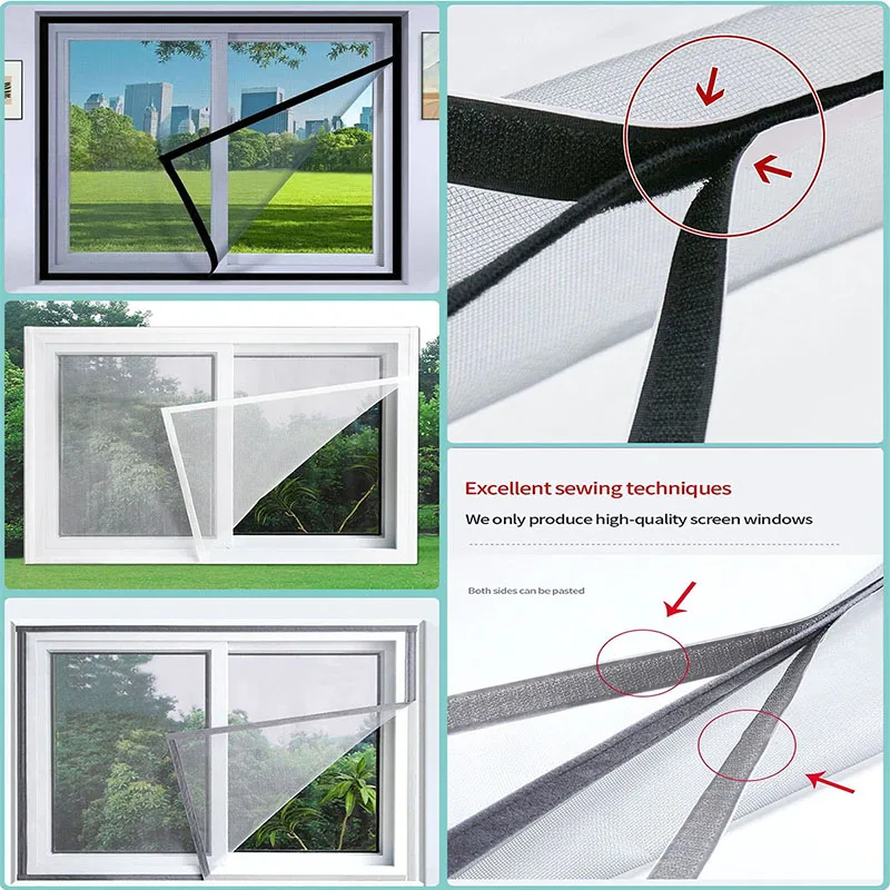 Summer, Home, Simple, Black, Gray, White, Mosquito Net Mesh, Multiple Sizes, Window Screen, 2cm Self-Adhesive Tape, Curtain Mesh