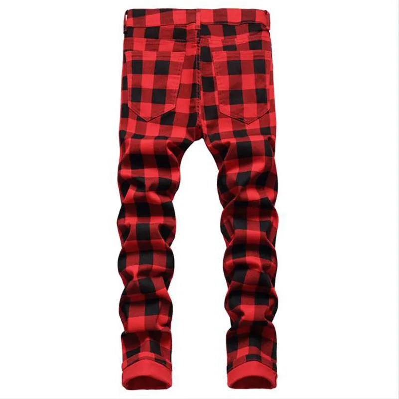 2025 جديد الرجال الجينز منقوشة السراويل المطبوعة الرجال موضة سليم جينز سترتش الربيع العصرية مستقيم بنطلون Vaqueros Hombre