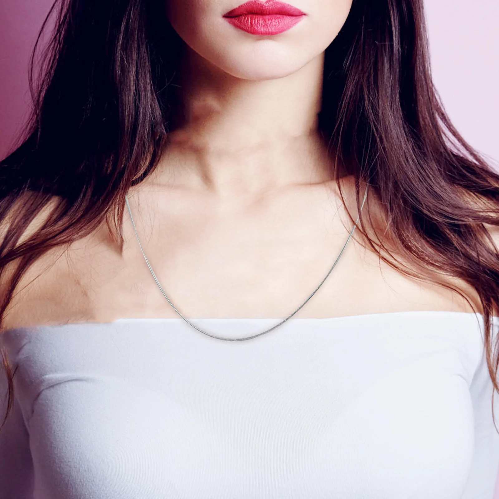 

10pcs Clavicle Snake Chain Necklace Stainless Steel Thin Rope For Women Durable Shiny Jewelry Minimalist Prom Party Wear