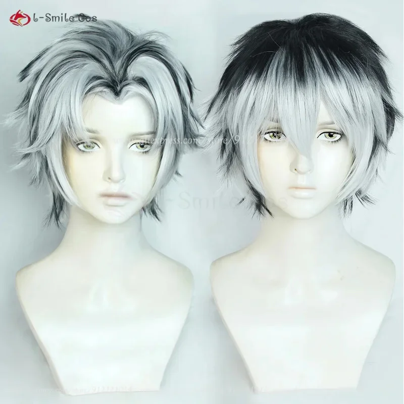 Type 2 Kotaro bokuto cosplay wig anime cos Kotaro bokuto silver white black wig heat resistant synthetic wig Halloween wigs