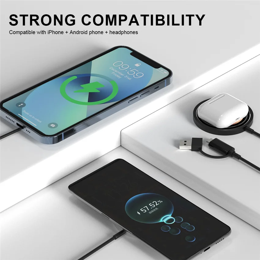 Fast  Magnetic 30W Wireless Charger for IPhone 15 14 13 Pro Max Samsung Xiaomi  Chargers Induction Quick Charging Dock Station image 2