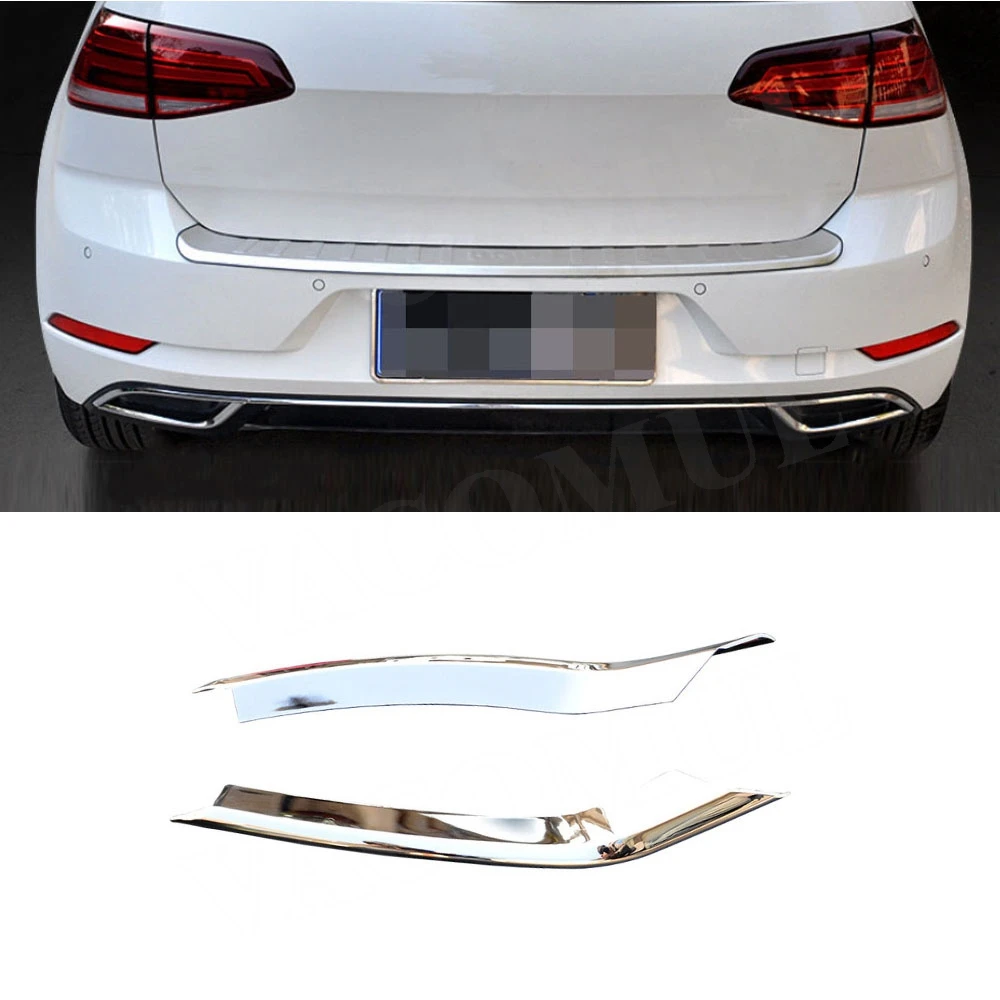 Rear Exhaust Bright Strip Cover Trim Sticker Air Outlet Exterior Decoration Modification For VW Golf 7 7.5 MK7 MK7.5 2017-2019