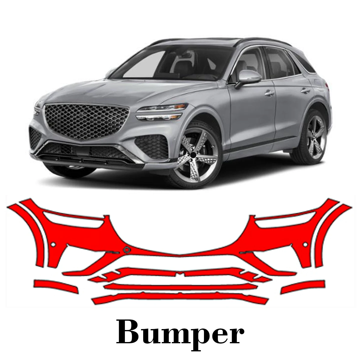 

Car Precut Paint Protection Film Front Bumper Anti-scratch Exterior TPU PPF For Genesis GV70 Sport 2022-2025