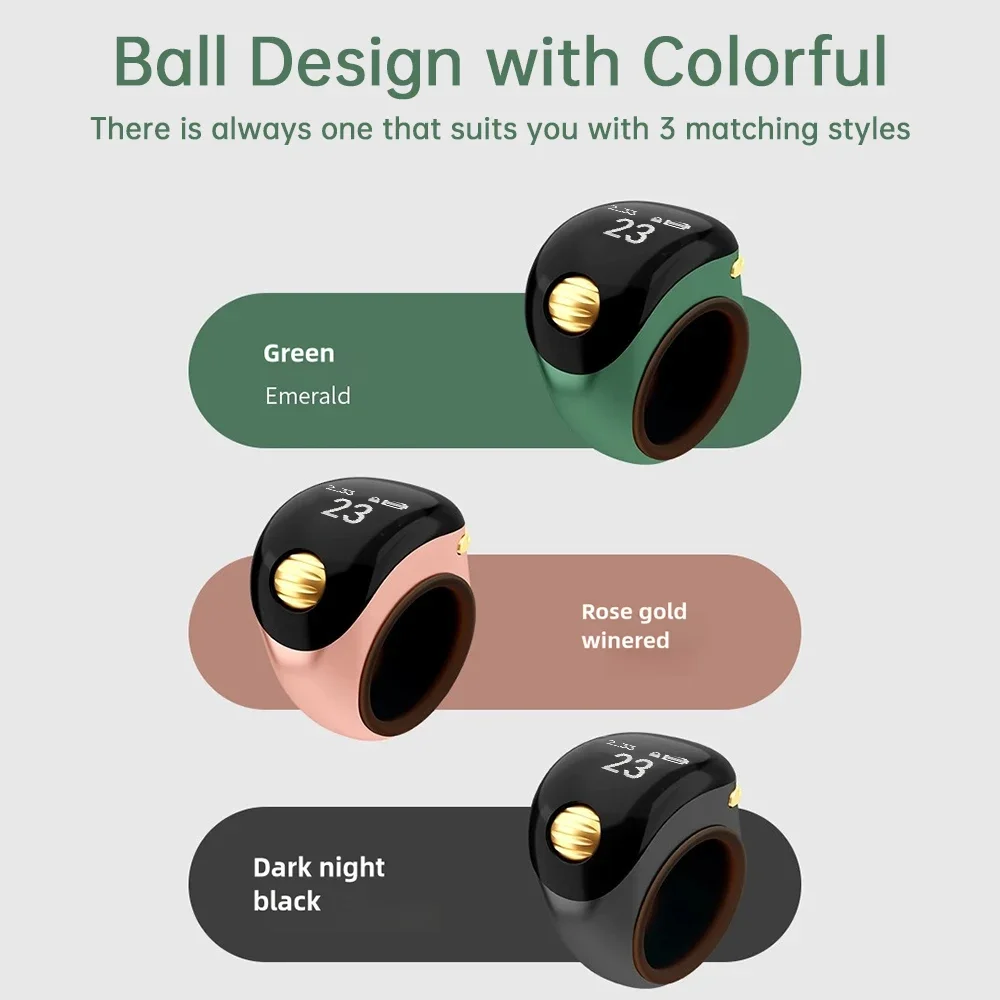 Portable Ring Type Ball Finger Counter Type C Rechargeable Adjustable OLED Screen Mini Counter With Battery Display