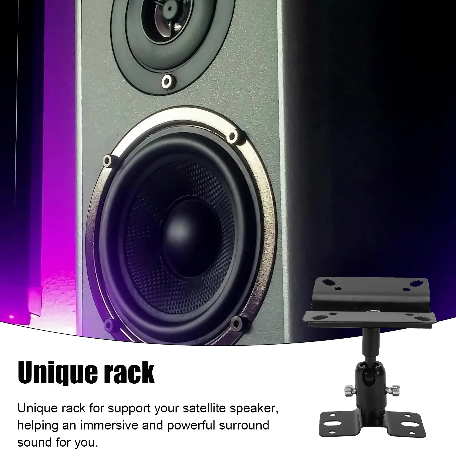 

1 Set Durable Metal Speaker Wall Mount Bracket for Surround Monitor Holder Shelf Rack Mounting Stand