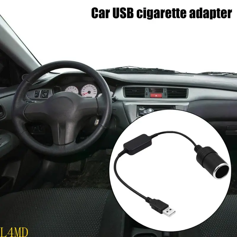 

L4MD 2PCS 5V USB to 12V Car Outlet Female Socket Adapter Cord Converter Cable for Driving Recorder up to 12W