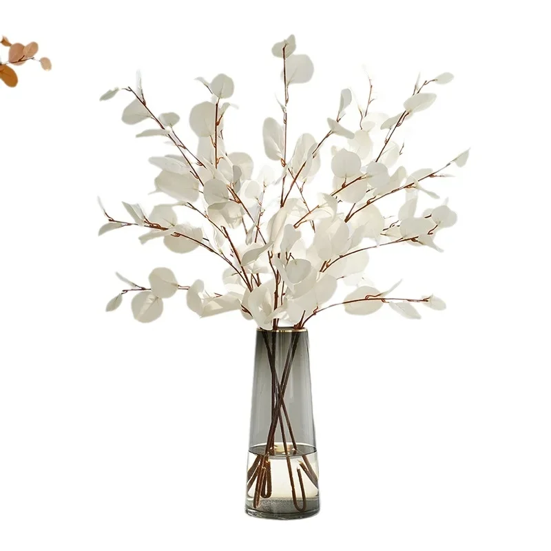 

Wholesale Fake Eucalyptus Apple Leaves 3 Stems for Hotel Wedding Autumn Decor 87CM Length