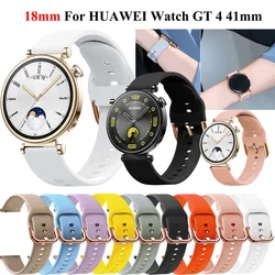 Correa de silicona para reloj de mujer, pulsera de repuesto de 18mm para Huawei Watch GT 4 GT 5 Pro 42 GT4 41mm