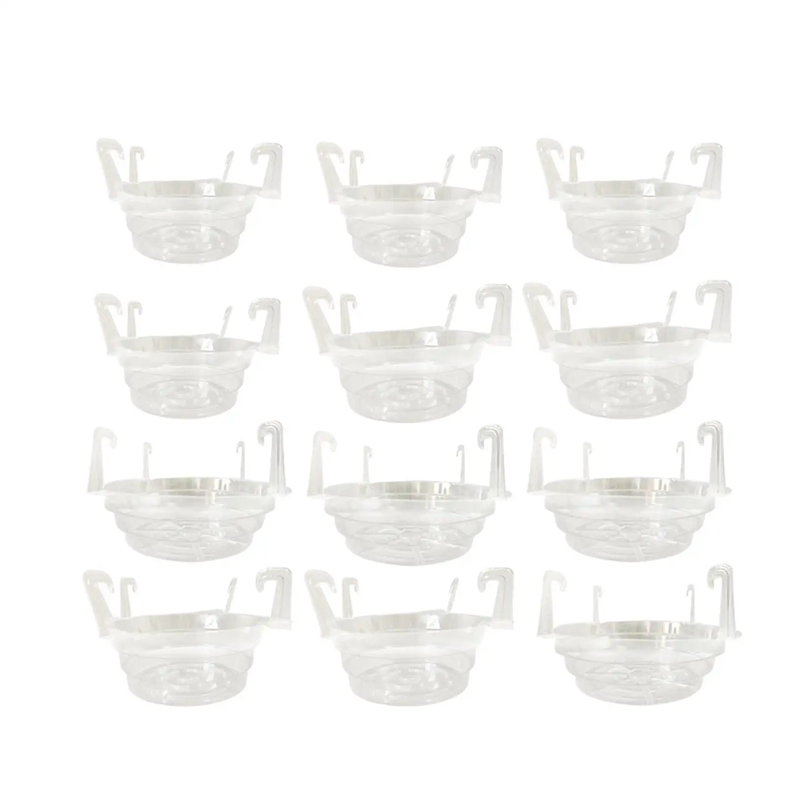12Pcs Hanging Flower Pot Tray with Hook Decoration Windowsill Plant Tray for Water Drainage Hanging Basket Drip Pans Outdoor
