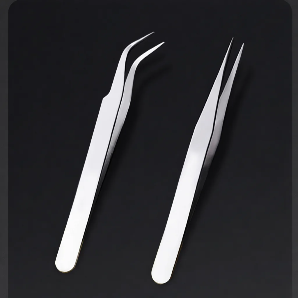 Ergonomic Metal Tweezer Set For Precision Work Jewelry Crafting Mobile Phone Repair Hobby Tools Industrial Grade Supplies