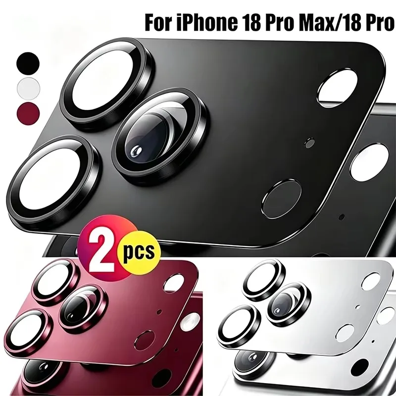 2 Stück Kameraobjektivschutz für iPhone 18 Pro Max, für iPhone 17 Pro Max Air 18 Fold Ultra, aus Metall, mit gehärtetem Glas, starke Haftung.