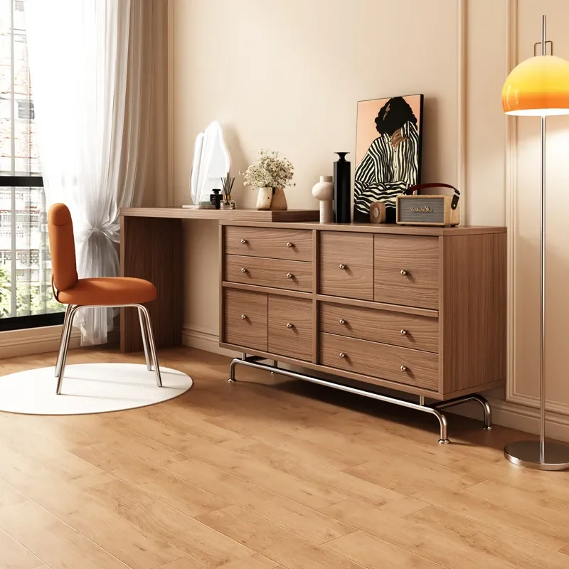 Luxury Vintage Vanity Desk Storage Organizer Wood Adult Essentials Vanity Cabinet Seat Mid Century Coiffeuse De Chambre Dressers