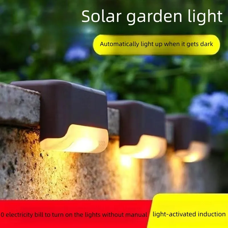 Solar Step Light Decorative Wall Lights Outdoor Corner Light Waterproof Step Light Balcony Wall Lights Garden Decorative Light