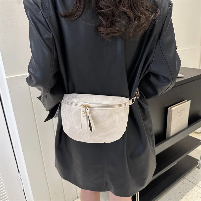 

Stylish Hobo Solid Color Satchel Luxury Designer Chest Bag Women's PU Leather Waist Bags Wide Strap Fashion Fanny Shoulder Pack