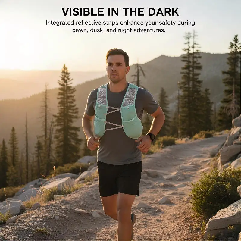 

【ST】Outdoor Running Hydration Vest 5L Lightweight Pack Backpack Breathable for Trail Hiking Marathon Men Women
