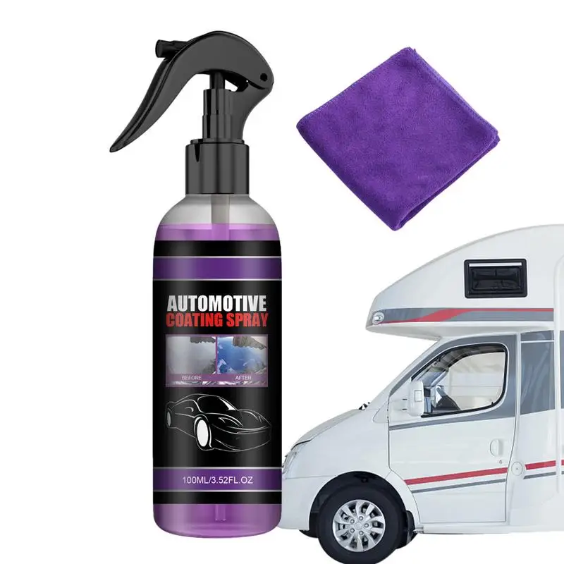 Spray de revestimento cerâmico para carros, 3 em 1, Proteção de revestimento para veículo, Proteção de tinta, Brilho Hidrofóbico, 100ml