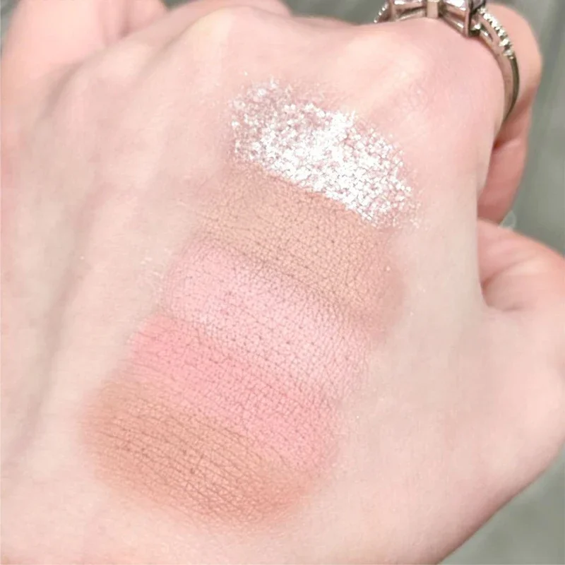 Matte Oogschaduw Nieuw Vierkant 3 Kleur Oogschaduwpalet Matte Parelmoerachtige Pailletten Blush Oogschaduw Markeerstift Contouren Serum