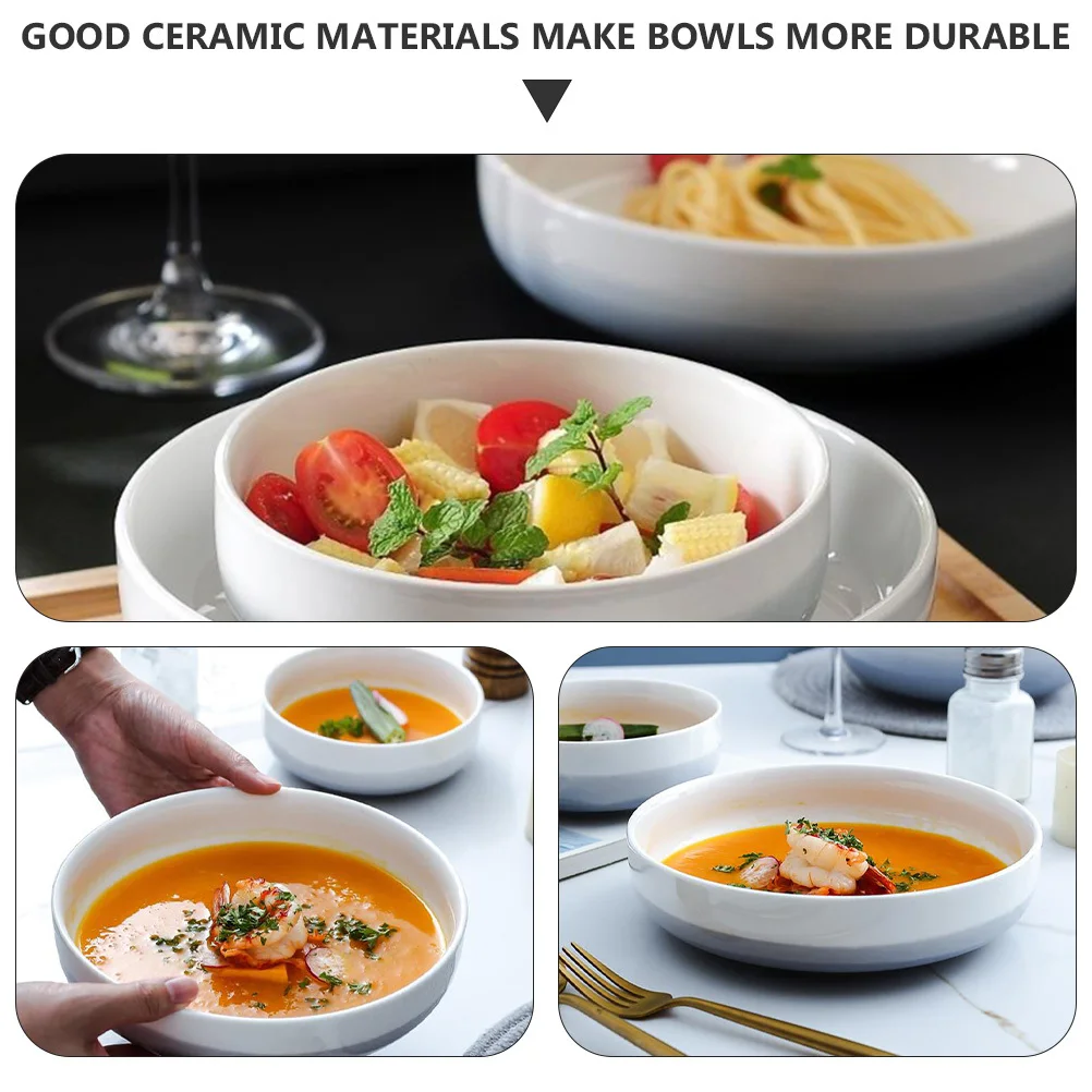 

1Pcs Ceramic Soup Salad Bowl Assorted Color Rice Fruit Vegetable Plate Easy Clean Rice Bowl Fruit Plate