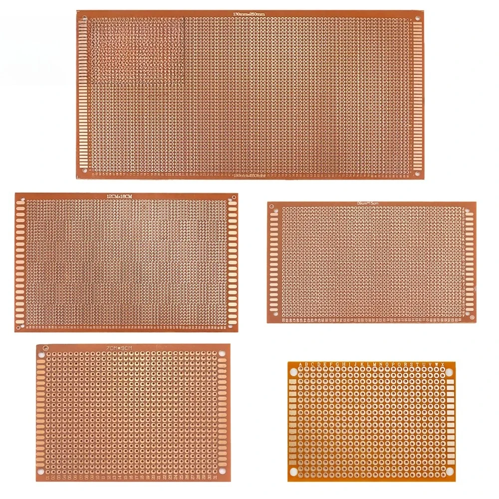 10 Stück 5x7 7x9 9x15 12x18 13x25cm Einseitige Leiterplatten PCB Breadboard Protoboard Universelle Gedruckte Leiterplatten DIY-Set
