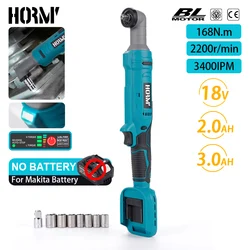 18V 1/2inch Brushless Electric Ratchet Wrench Cordless Work Power Tool 168N. mScrew Removal Repair Right Angle Wrench