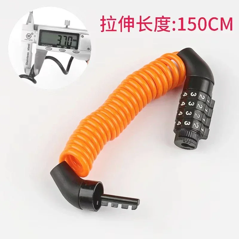 Portable Cable Backpack Lock, Bicycle Lock, 4-digit Combination Code, Steel Wire Rope Security, Password Bicycle Lock