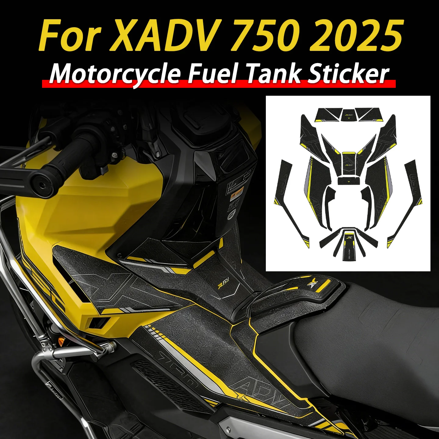 

For XADV X-ADV 750 2025 Adventure Scooter Motorcycle Stickers Moto Frosted Anti Slip Fuel Tank Pad Protection Decals Accessories