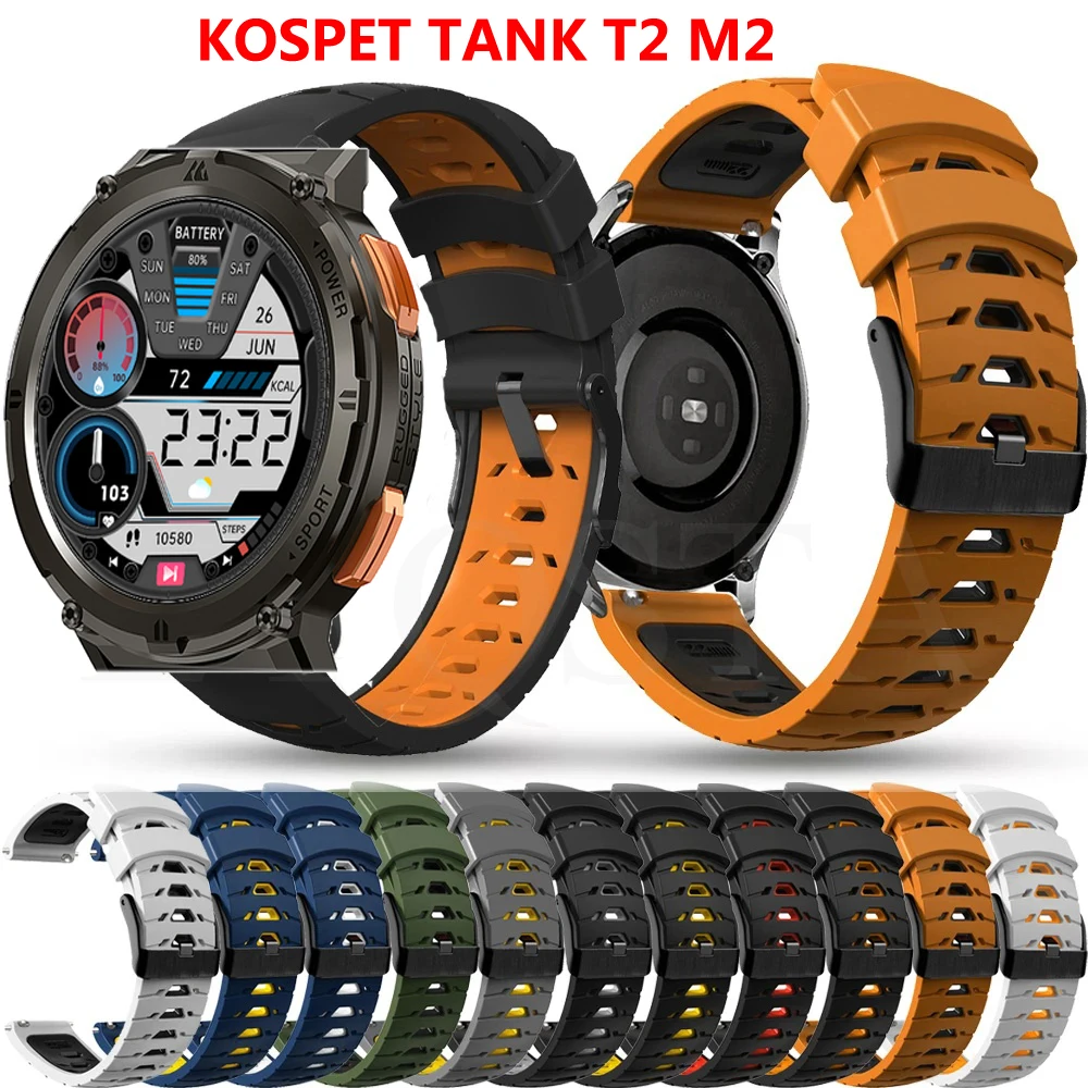 

22mm Smart Watch Band Straps for KOSPET TANK T2 M2 Silicone Wristband for KOSPET TANK M2 Band Bracelet Accessories