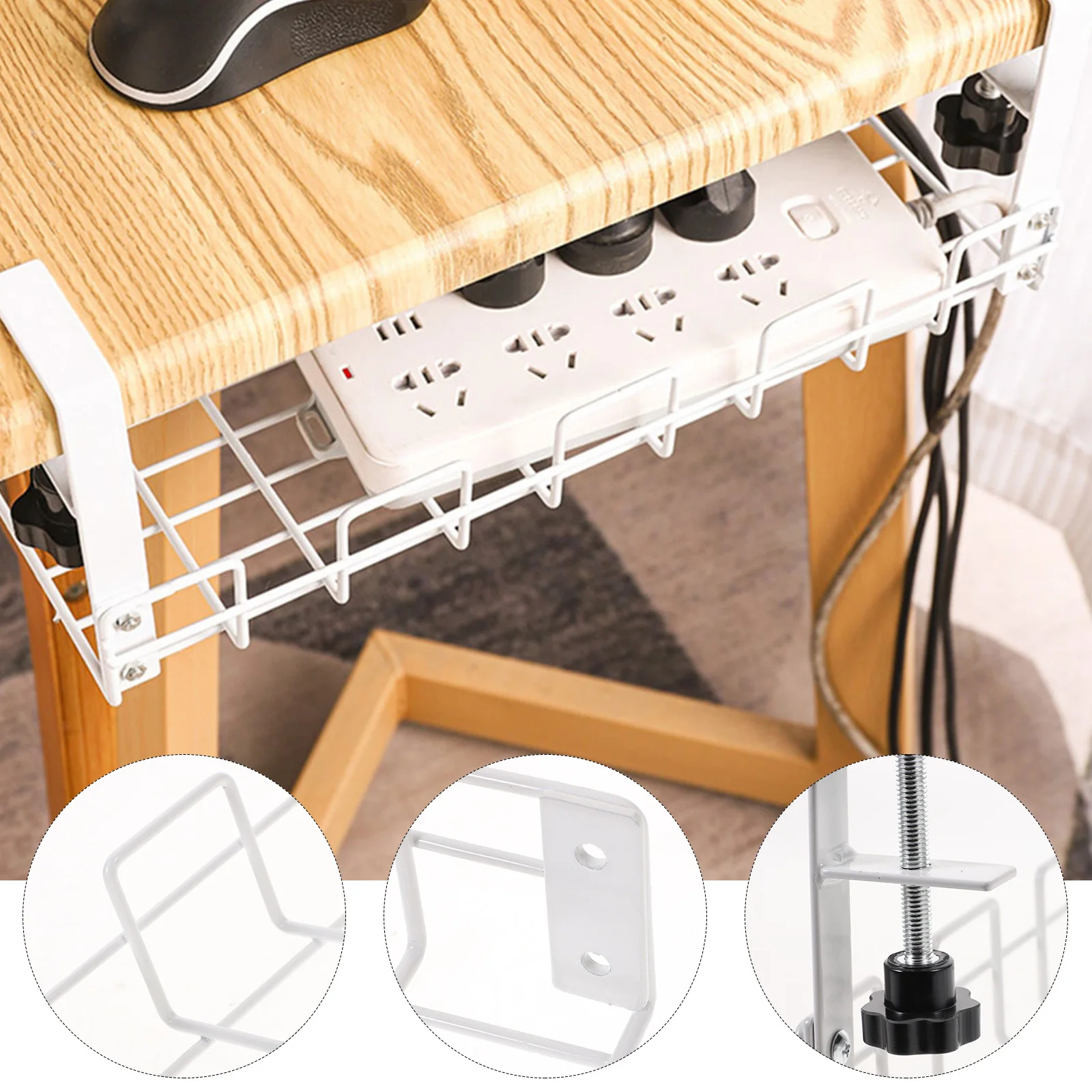 

Cable Management Supply Under Desk Cable Organizer Wire Storage Rack for Office Home Workshop Efficient Cord Control Tray Holder