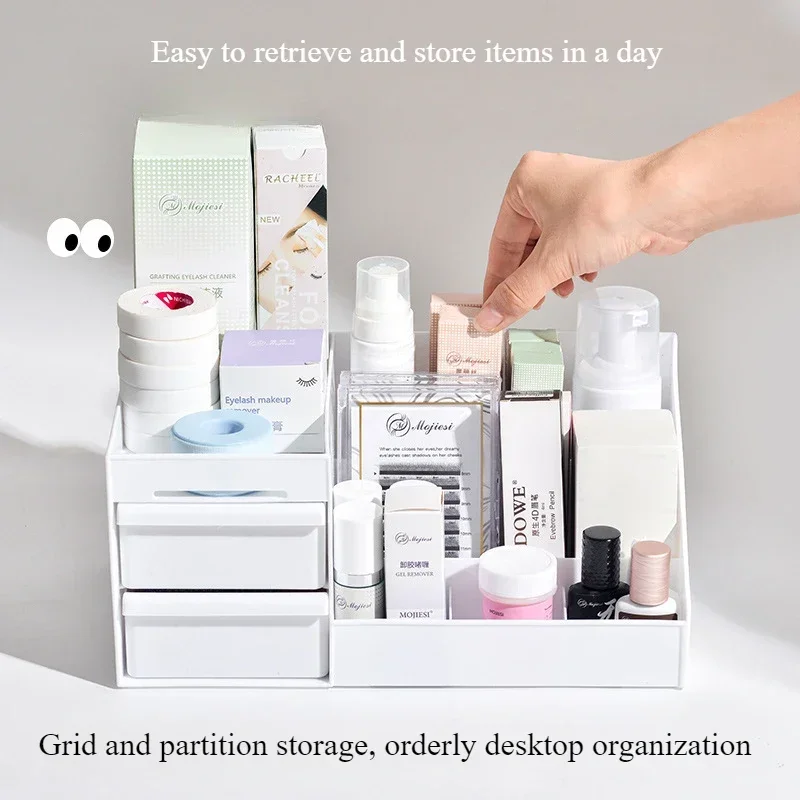 Elegant Women's Cosmetic Organizer PP Makeup Storage Box Easy Access Bedroom Countertop Drawer for Wedding Gifts