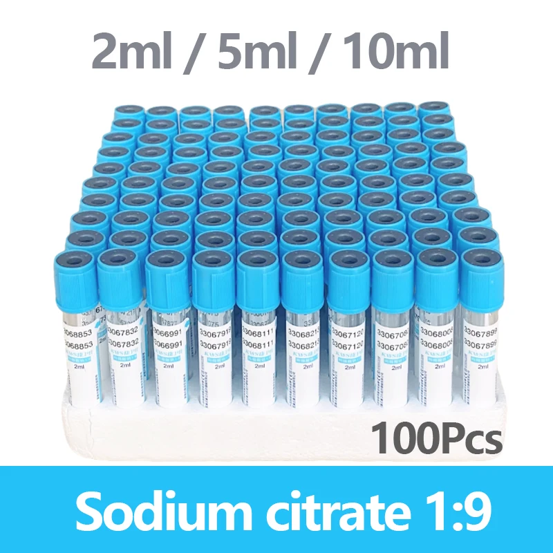 Imagem -02 - Tubo de Coleta de Sangue Estéril Descartável para Veterinária Esfigoscópio Seringa 1:9 10ml 5ml 3ml 2ml Coleta de Sangue 100 Pcs