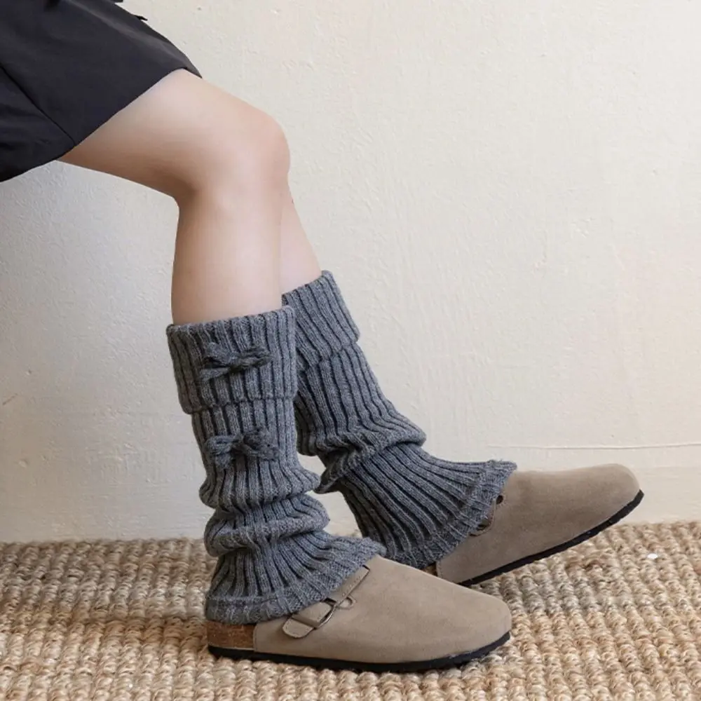 

Kawaii High Elastic Lolita Style Socks Bow Sweet Style Bow Leg Warmers Knitted Foot Warmer Girls Fashion
