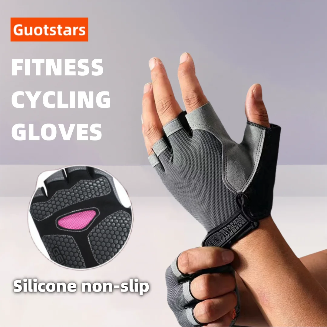 

1Pair Cycling Gloves Anti Slip Breathable Men Women Half Fingerless Gloves Bike Mtb Gloves Summer Gym Yoga Sport Training Gloves