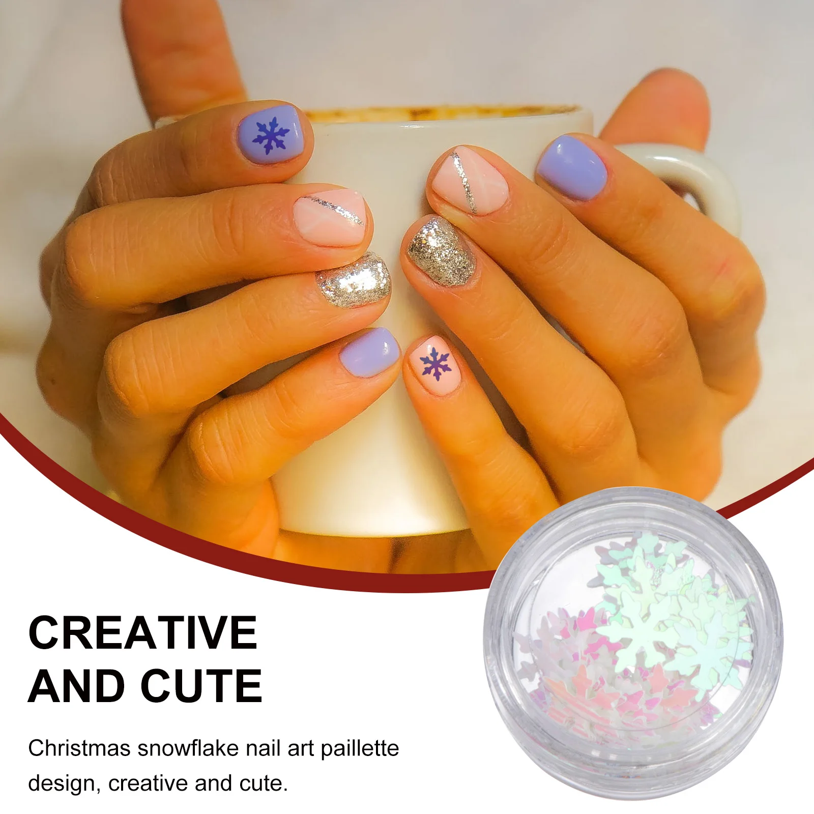 

12pcs Sequins Shining Creative Manicure Decor Christmas Snowflake Pretty Manicure Paillette Paillette Home Use